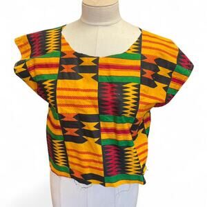 Multicoloured african print top with